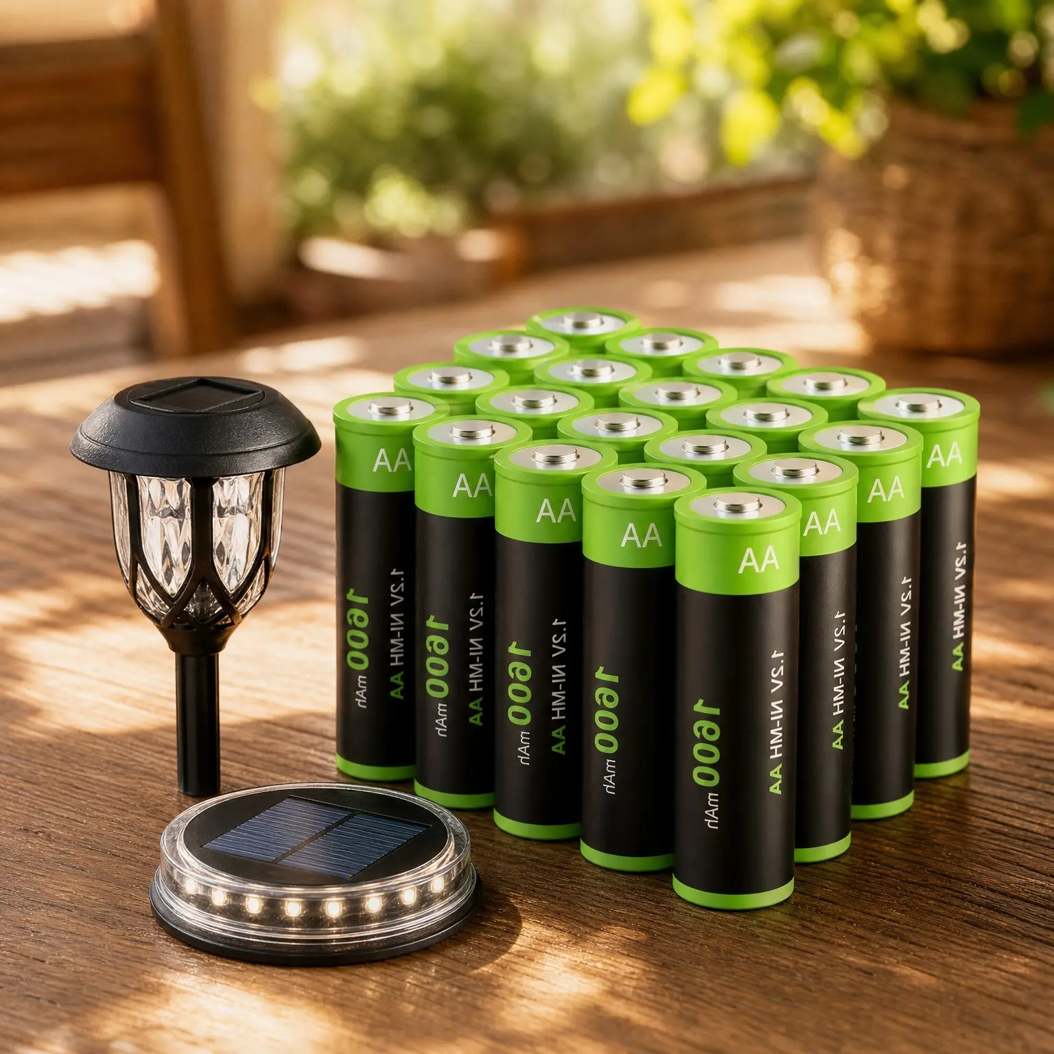 Rechargeable AA Solar Batteries for Solar Lights, 20 PackGift