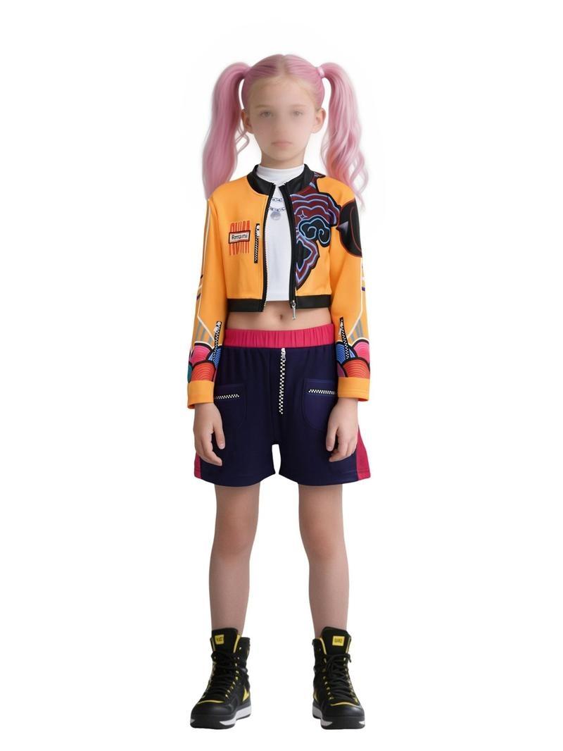 South Korea Pop Music Women's Team Clothing Suit, Halloween Kids Role Play, Girls Role Play Dress up Costume, Perfect for Parties and Events halloween outfit Princess Dress Up Set for Girls Kids Halloween Party Ball Gown Costume