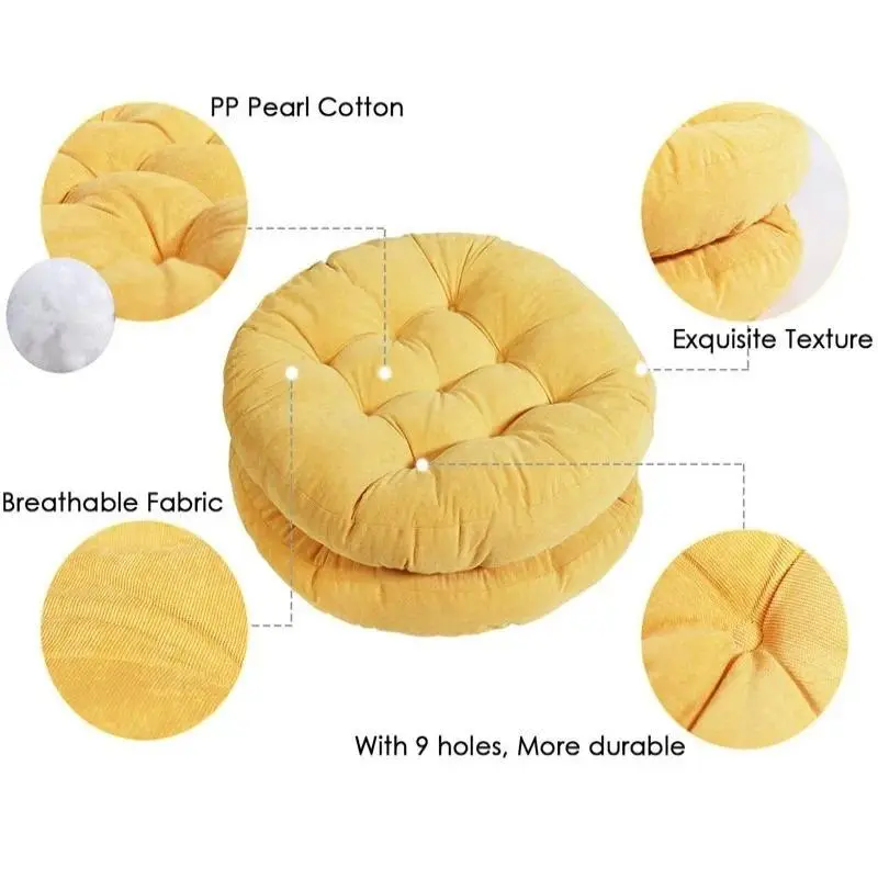 Large Floor Seat Cushion Thickened Tatami Floor Chair Seat Pillow Pad Tufted Round Square Big Pillows Chair Pad Ottoman Poufs