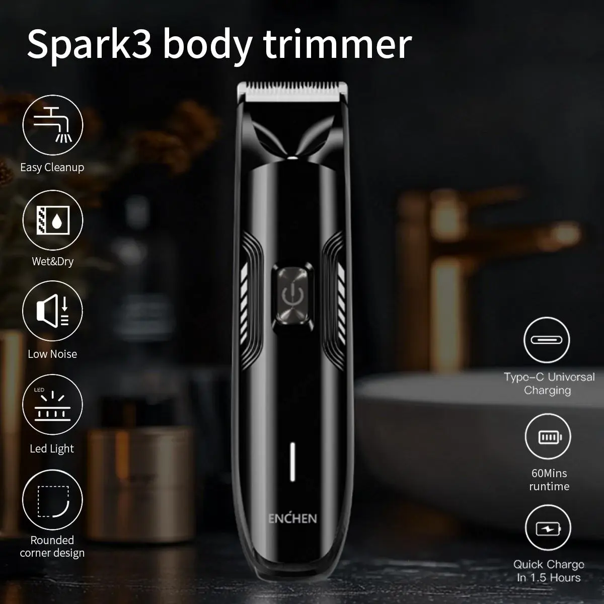 4 in 1 Electric Body Hair Trimmer, Cordless Groin Hair Trimmer for Men, Waterproof Electric Shaver, Men's Hair Removal Tool, Great for Men's Daily Use, Electric Hair Trimmer