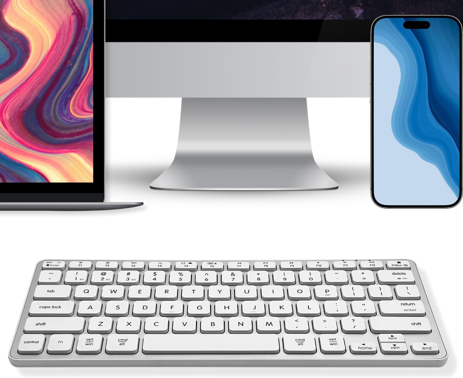 Compact  Keyboard for  -  Multi Device Connectivity - Compatible   Keyboard for MacBook Pro/Air, iMac,  mini, iPad, Laptop, and PC