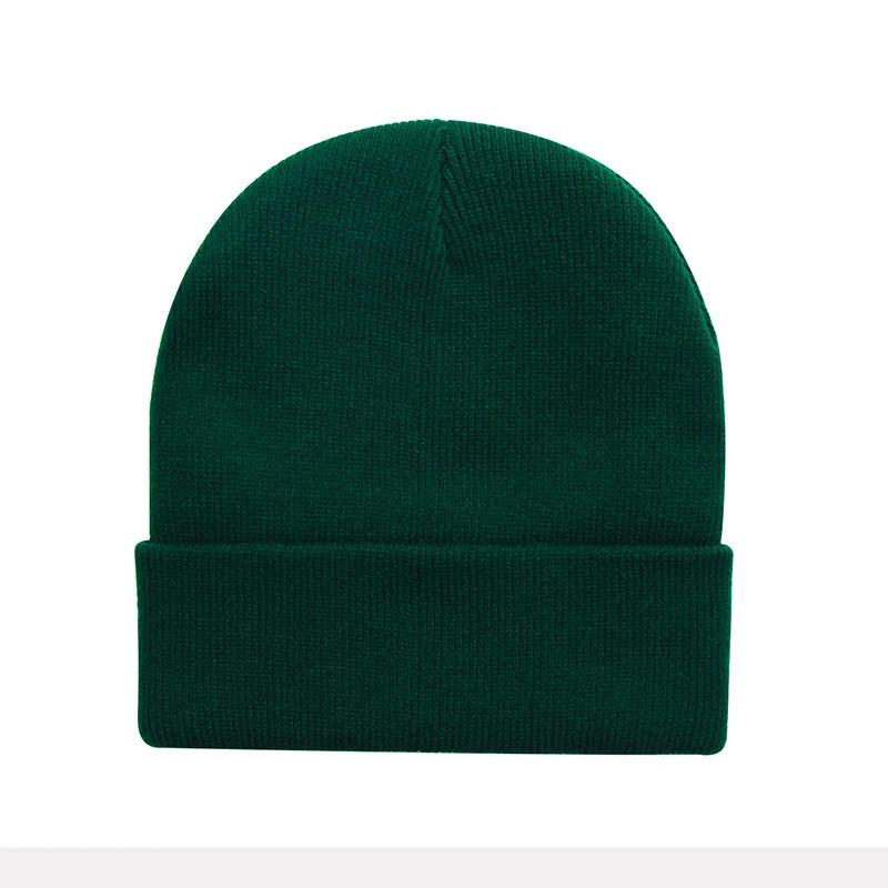 Solid Color Knitted  Plain Cold Hat Rolled Edge Customizable VersatileLOGOMen's and Women's Casual Versatile  Warm Knitted Hat