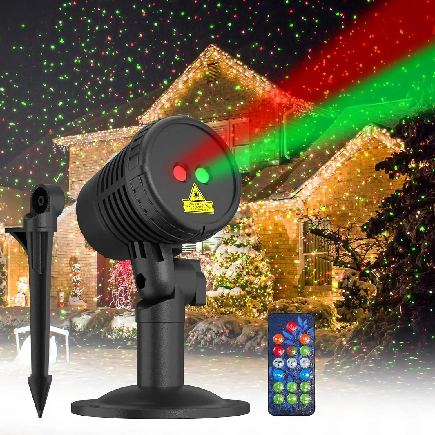 Outdoor Christmas Moving Lights with Remote Control, Holiday Show Decor for House Yard, Festive Decor for Parties, Ideal Party Gift