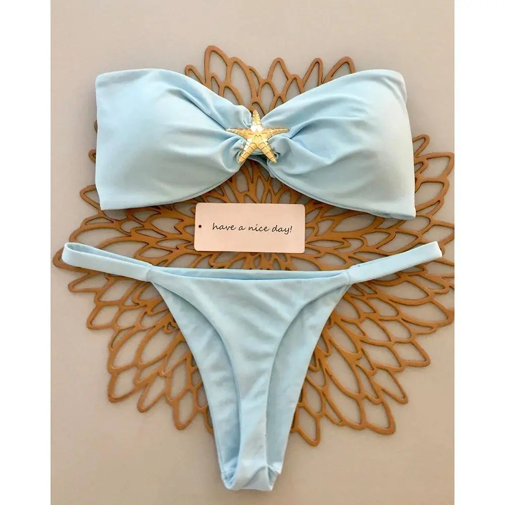 Women's 2025 Push Up Bandeau Micro Bikini Set - s,no,se5966b1 - Brazilian Style Swimwear for Beach Sports & Outdoor Use