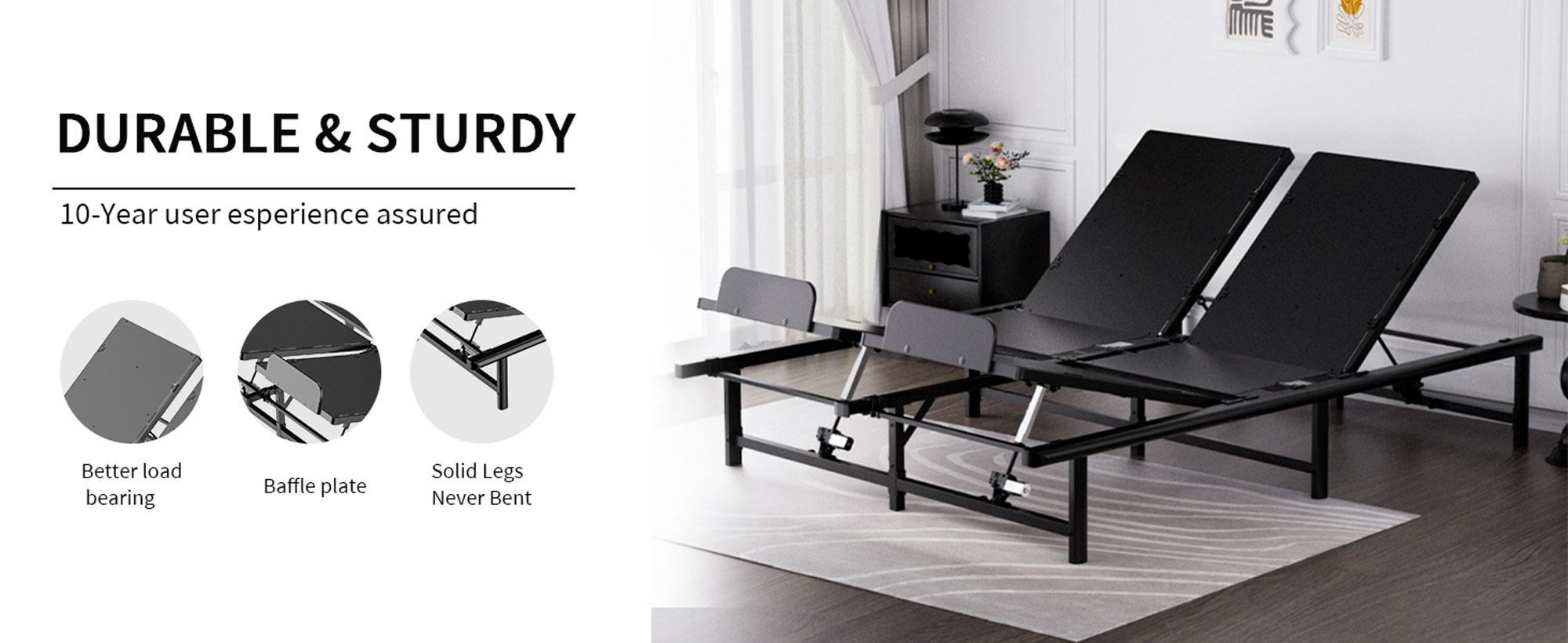 Queen Size Adjustable Bed Frame - 4-Motor Design, Head & Foot Adjustments, Zero Gravity, TV & Head Tilt Presets, 600 lbs Capacity Ergonomic Home