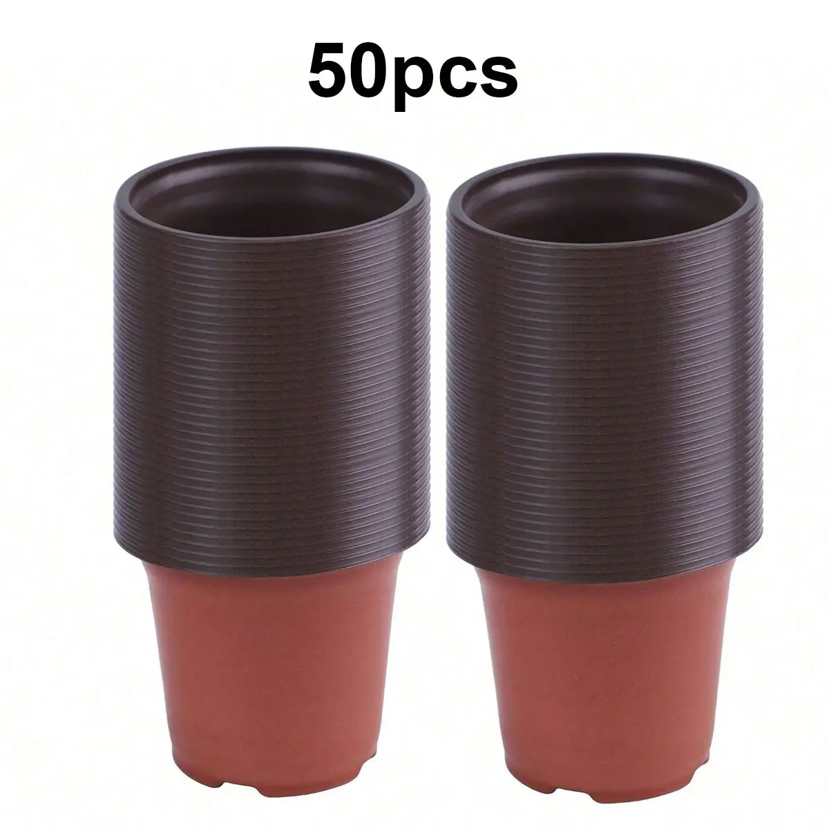 50 Pcs 4-Inch Plant Seedling Grow Pots, Ideal for Flower and Plant Sowing Transplanting, Durable Plastic Nursery Containers