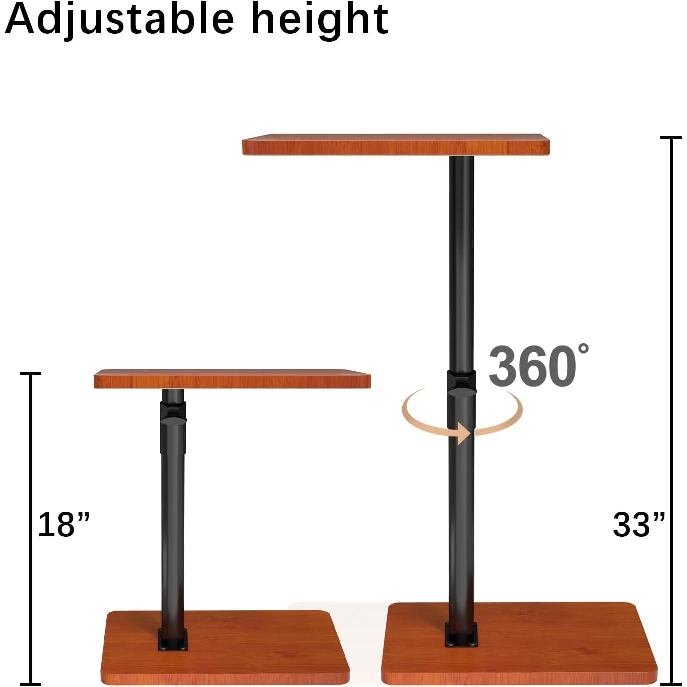 360? Rotatable Sofa Tray Table for Couch Arm - Height Adjustable End Table for Bed or Chair with Phone & Tablet Slots, TV Tray Table, Side Table Tray for Small Spaces(Mahogany,Rectangle) 360? Rotatable Sofa Tray Table for Couch Arm - Height Adjustable End Table for Bed or Chair with Phone & Tablet Slots, TV Tray Table, Side Table Tray for Small Spaces(Mahogany,Rectangle)