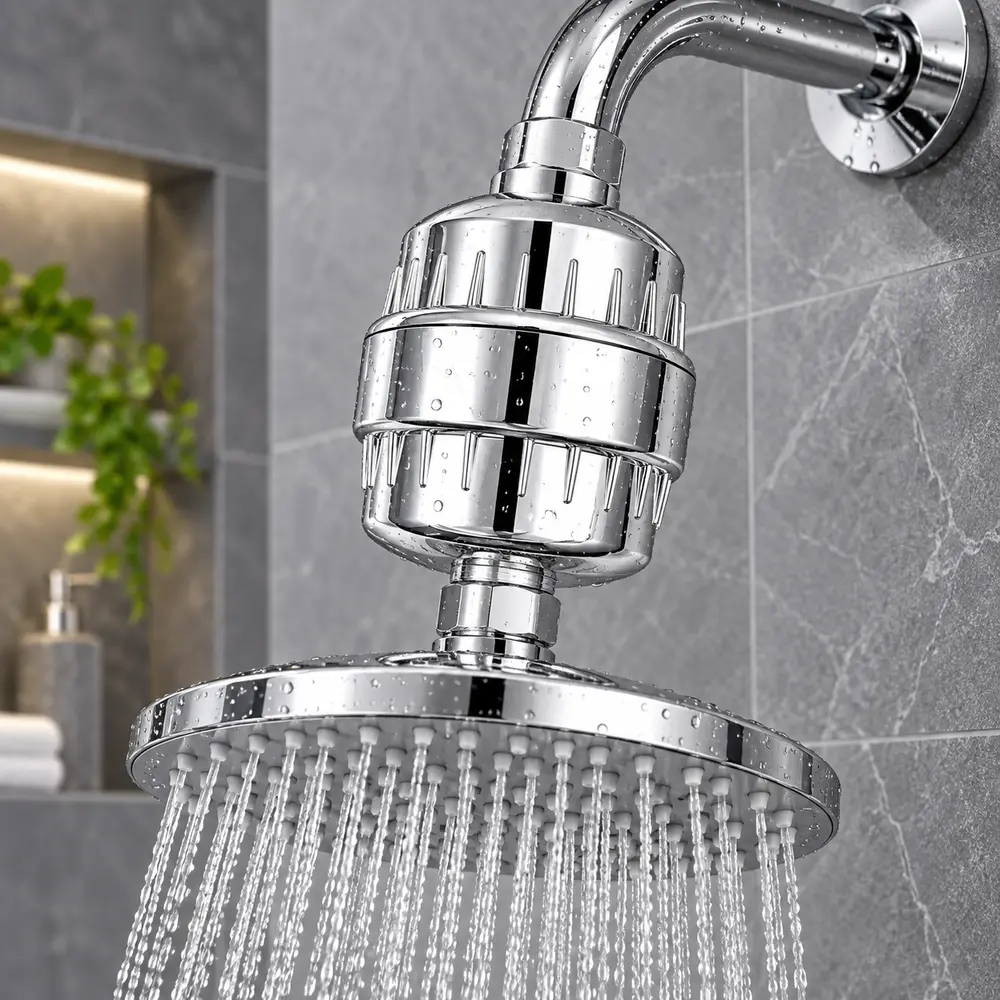 20-Stage 13,000 Gal Shower Hard Water Filter Kit for Yoga & Pilates Leisure - KDF+Carbon Purification, Leak-Proof Rubber Seals, Tool-Free Bathroom Installation