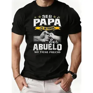 Casual Style, Men's T-Shirt, Father And Grandfather Quote With Fist Bump Design, Everyday Wear For All Seasons, Gift For Dad Or Grandpa