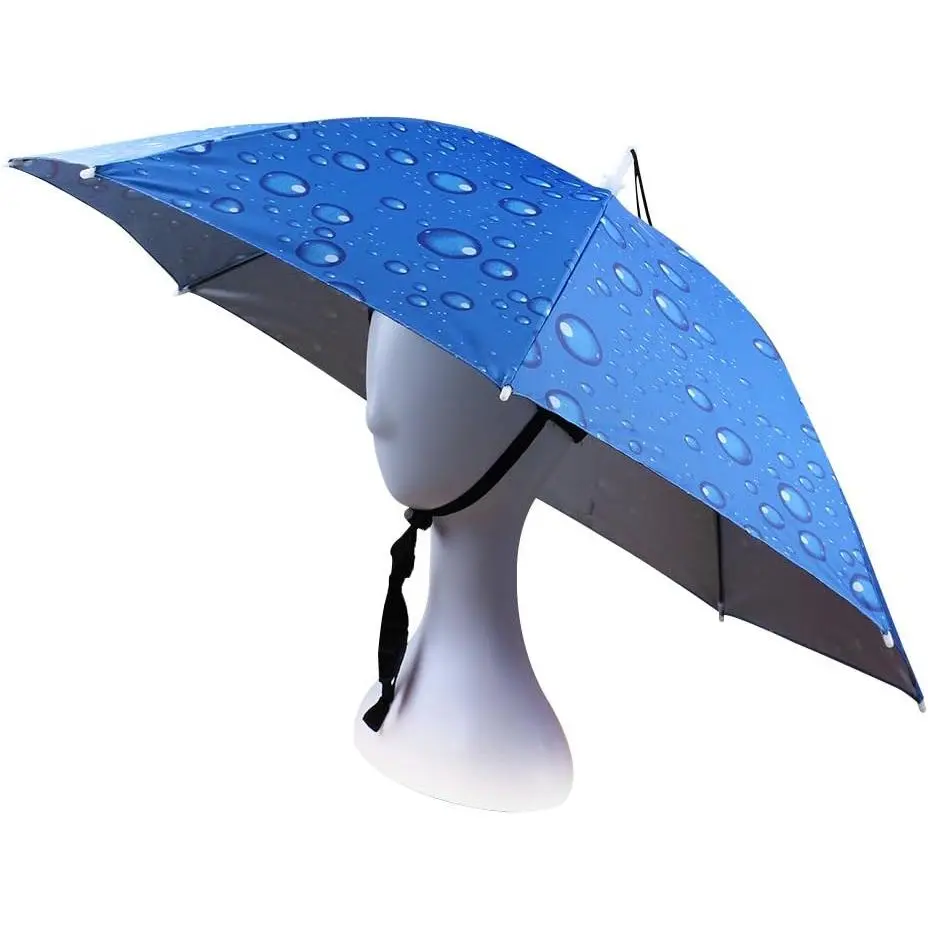 Colorful Folding Fishing Umbrella Hat - Adjustable, Light, Metal-Frame, Personal Cover, Multifunction Outdoor Sun-Rain Headwear for Fishing Activities
