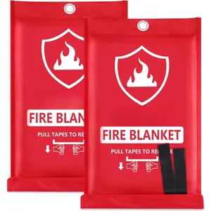 Fire Blankets  for  and Kitchen Fire  Blanket for  Fireproof Blanket for Camping, Grill, BBQ, Picnic, Fireplace, Office