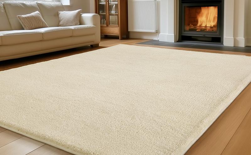 FAMVAL Large Size Plush Rugs Big Fluffy Area Rug Non-slip Soft Shaggy Ultra-comfortable Cool Carpet Mats for Living room Bedroom Nursery Home Decor Milky White Christmas gifts