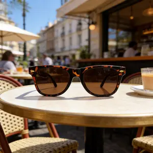 VA 3 Retro Leopard Smart Audio Sunglasses | Bluetooth 5.3 Open Ear Wireless Glasses, UV400 Brown Lens, Hands-Free Calling, Music Playback Eyewear for Driving Outdoor Travel translation