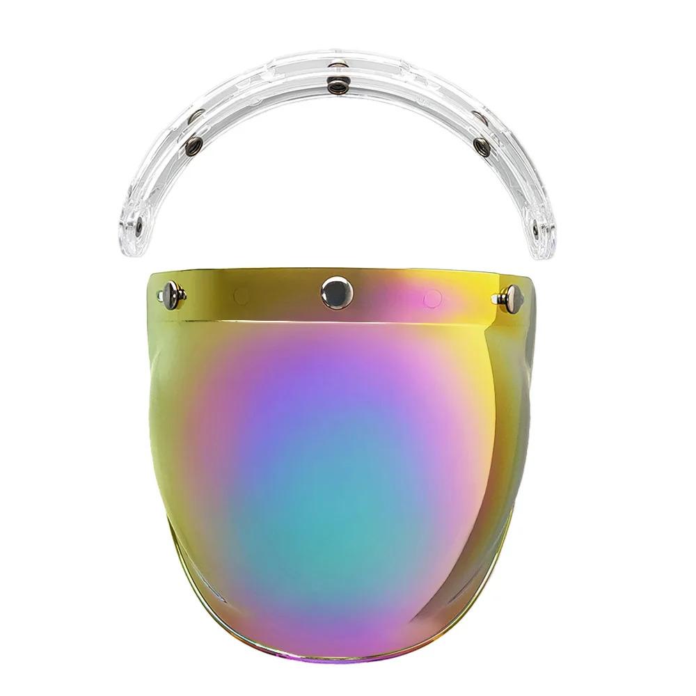 Three Buckle Bubble Visor for Three-Button Helmets Flip-Up Motorcycle Helmet Visor Capacete Lens Visera Cosco Moto Accessories
