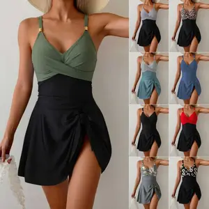 Women's one-piece swimsuit, tight-fitting, slimming, cross-back, sexy, multi-color