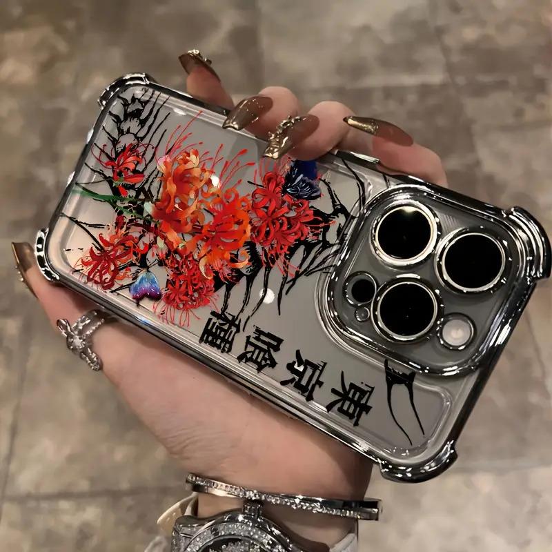 New Japanese design phone case of the anime Tokyo Ghoul trend, compatible with models for iPhone 17, 16E, 16, 15, 14, 13, 12, 11 Mini, Pro, Max, Air, X, XR, XSMAX, 8, 7 Plus, with a soft transparent back for drop protection.