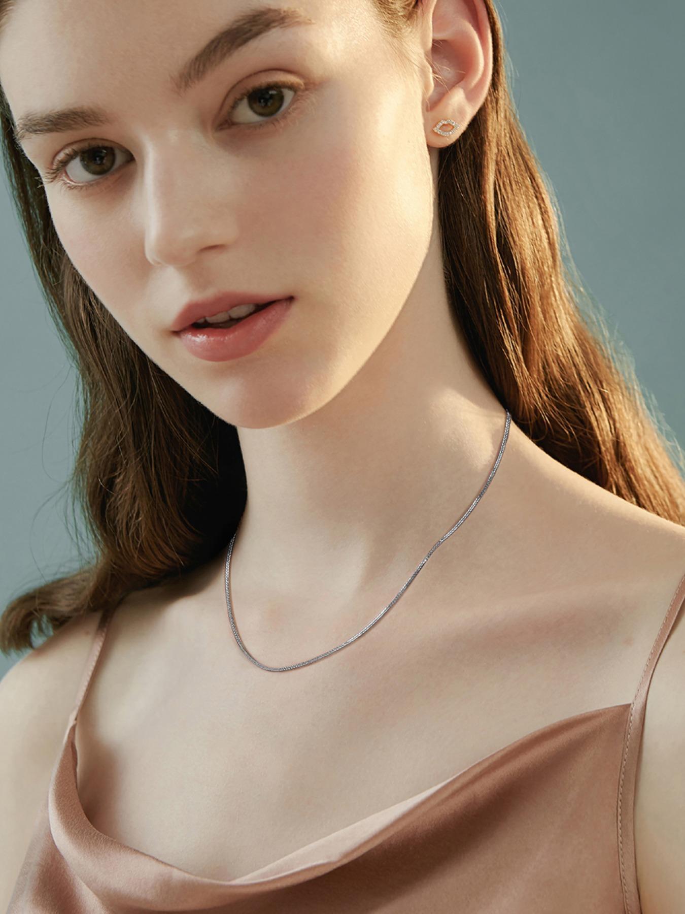 S925 Sterling Silver Women's Elegant Chain Necklace, Fashionable Necklace for Women & Girls, Trendy All-match & Exquisite Jewelry for Birthday Gift