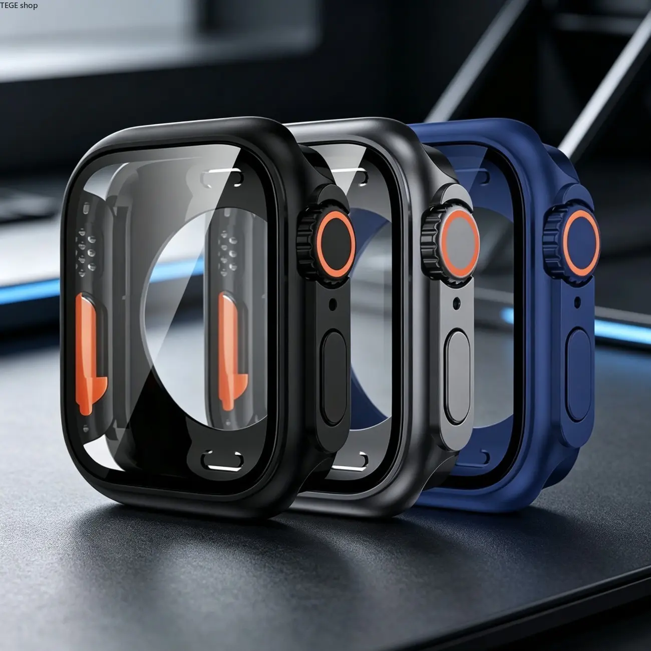 3 Pack Full Coverage Premium Watch Case, Shockproof Anti Scratch HD Cover Compatible With Apple Watch Series 4 To 11 SE2 Multiple Sizes For Daily Protection (Watch Not Included)