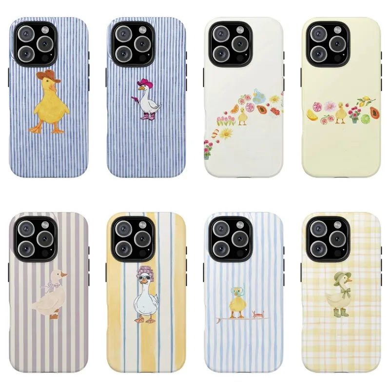 Cute Duck Case  Cottagecore Aesthetic Phone Cover with Flowers, Fruits & Summer Market Design |       Cover for iPhone 17 Pro Max Phone Case 17 Air  16 15 Plus 14 13 12 11 Plus Phone Cases,sssung Galaxy S25 ULTRA Phone Case S21 S22 S
