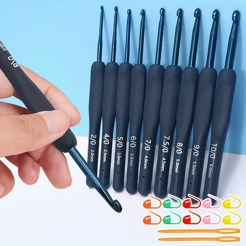 9pcs Crochet Hooks Soft Grips, Crochet Set, Crochet Needle for Beginners/ Professionals, Crochet Hook Set, Ideal Crochet Accessories