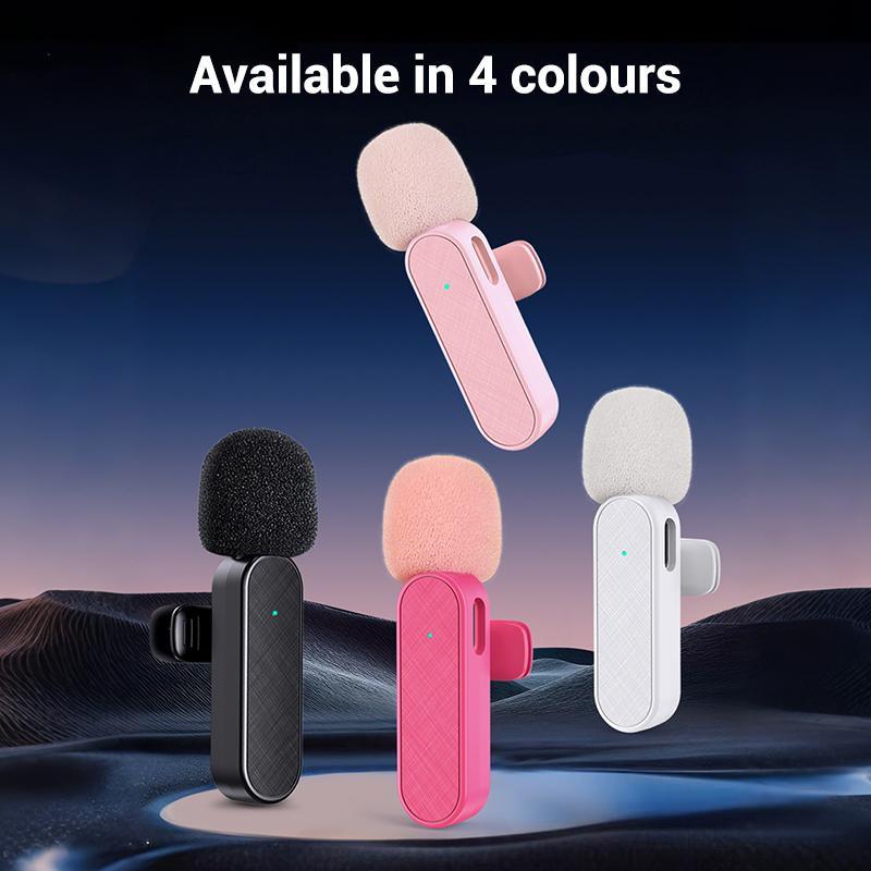 Professional Wireless Lavalier Microphone with Intelligent Noise Cancelling, Plug & Play for iPhone and Android Smartphones, Rechargeable Lapel Mic for Video Recording, Teaching, Interviews and Podcasts