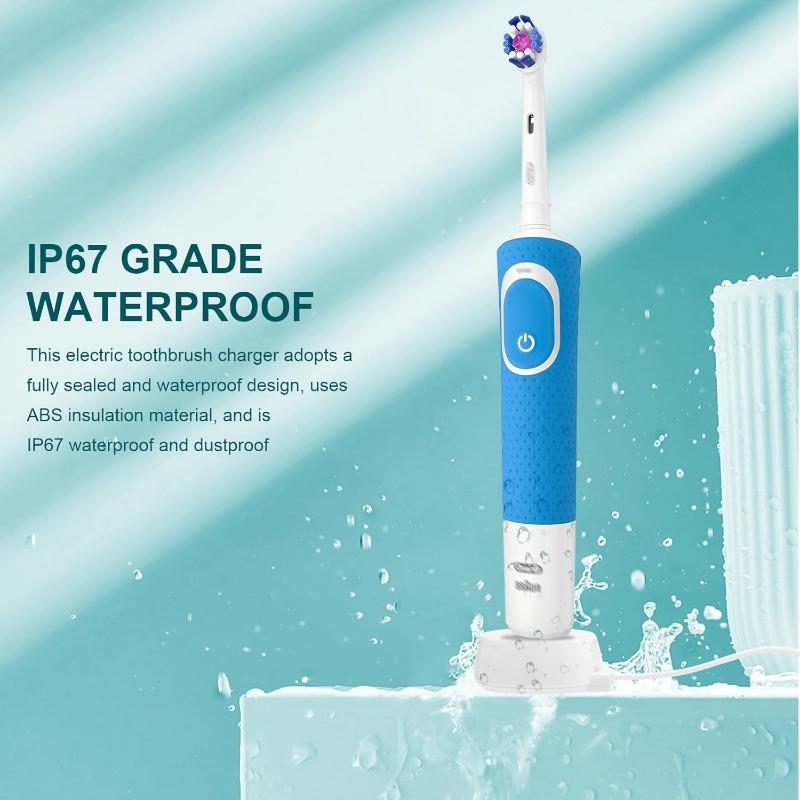 Electric Toothbrush Replacement Charger for Braun Oral-B Electric Toothbrush, Inductive Charging Base Portable Lightweight Oral-B Waterproof Power Cord Environmental ABS, Model 3757