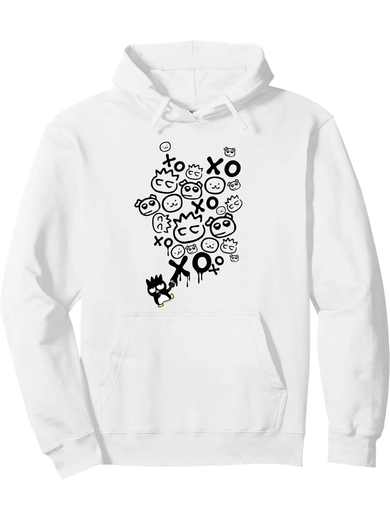 Kuromi XO Graffiti Cartoon Print Hoodie Loose Casual Sweatshirt