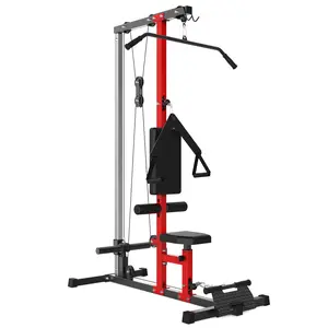 Heavy Duty LAT Pulldown Machine for Home Gym – Cable Machine with High & Low Pulley – Adjustable Seat and Knee Support – Lat Bar & Tricep Attachment – 500LB Capacity – Full Body Strength Training