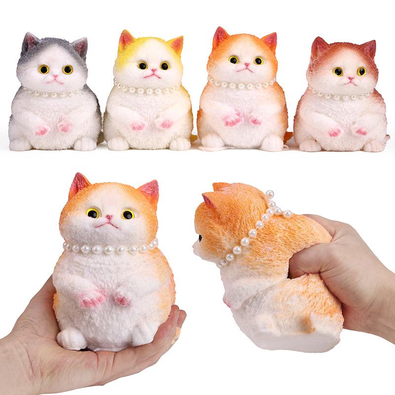Super cute chubby cat figurine, high-quality handmade realistic figurine, stress-relieving toy. Relief Glutinous Rice Cake