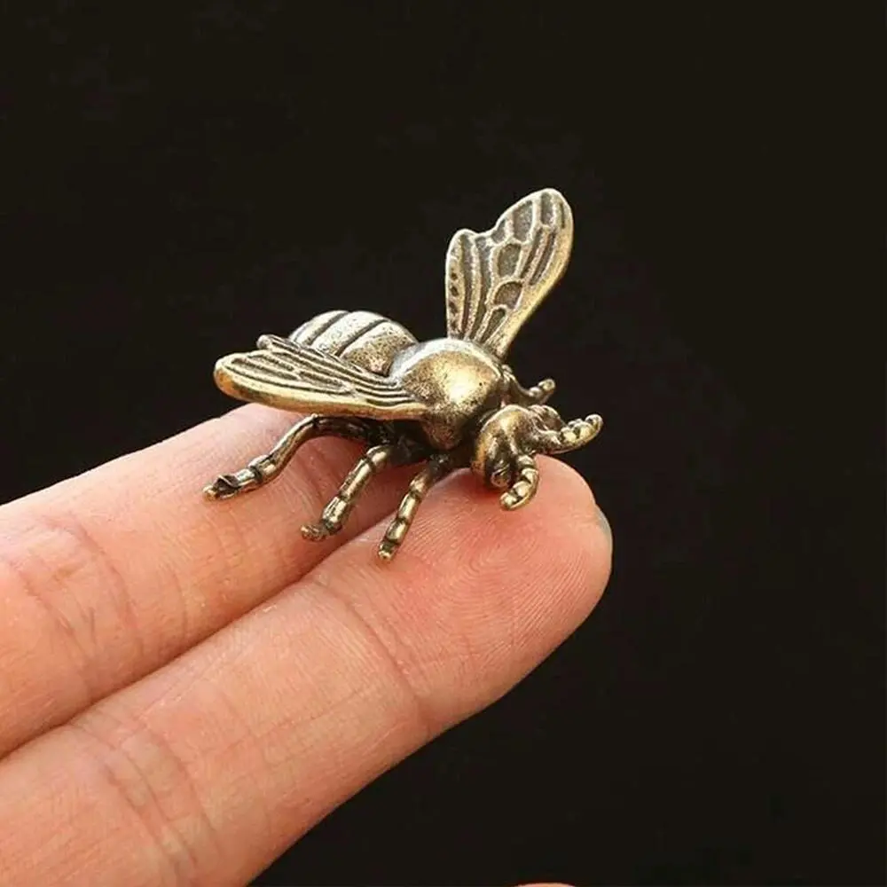 Vintage Brass Ornaments - Exquisite Carving Insects Theme Figurines (Bees, Mantis, Pig), Office Home Desktop Tea Pets, Garden Decor & Home Improvement Metal Crafts
