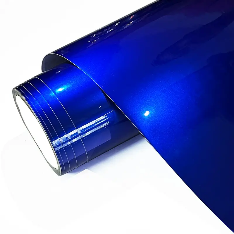 Ultra Glossy Amber Blue Glitter Metallic Vinyl Wrap Film Roll With Air Release Self Adhesive Car Motorcycle DIY Decal Sticker Stickers For Cars