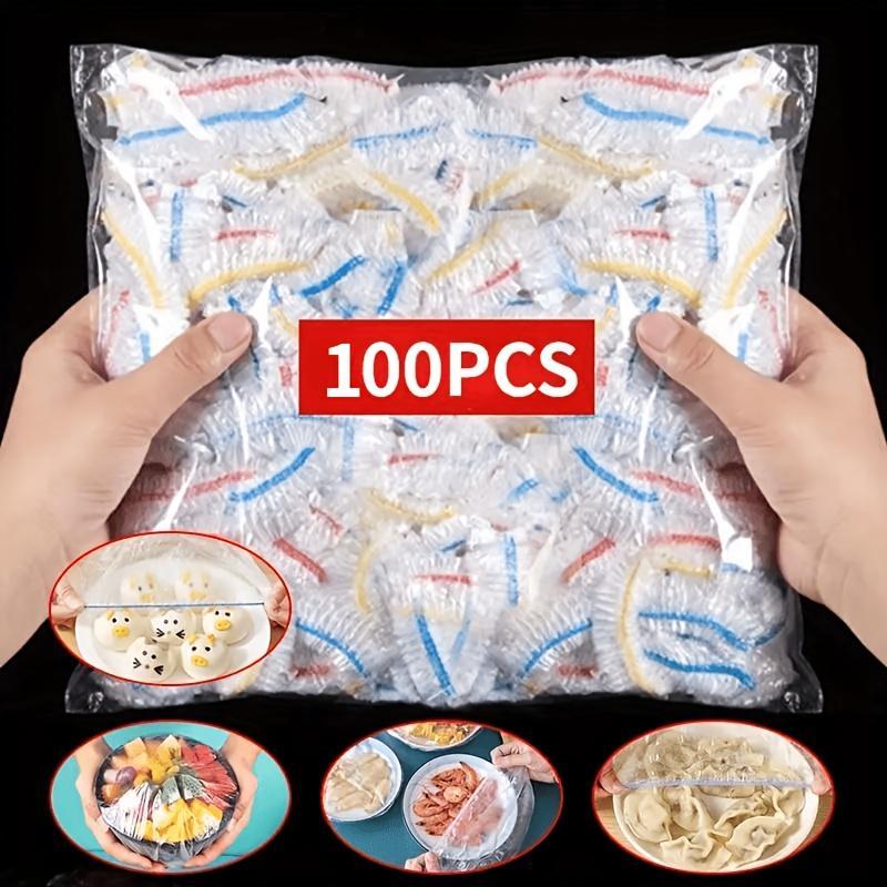 Disposable Food Freshness Wrap, 300pcs/100pcs Stretchable Clear Plate Cover, Multi-use Kitchen Cling Film, Fly Dust Proof Cover for Home, Restaurant, Picnic, Plastic Food Storage, Elastic