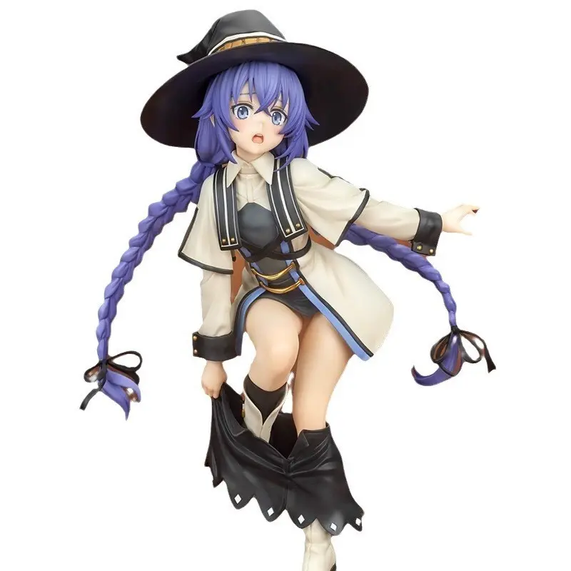 7.87 Inch Random Style No Job Reincarnation Lucy Anime Figure, Hair Witch Hat Girl Statue, Fantasy Series Collectible Desktop Decor Gift