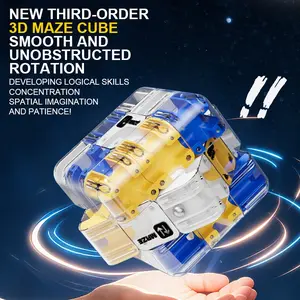 3D Roll Ball Maze Puzzle Cube, Six-Sided Transparent, Fast-Turn Rubik's Cube, Maze Toy, Holiday Gift, Birthday Party Gift
