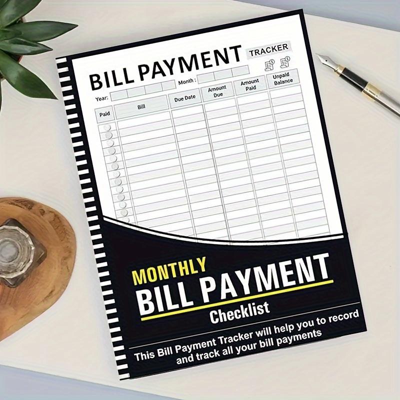 Monthly Bill Payment Tracker, 1 Count Spiral Bound Monthly Bill Payment Checklist, Bill Organizer, Finance Checklist Organizer, Accounting Supplies for Home Office