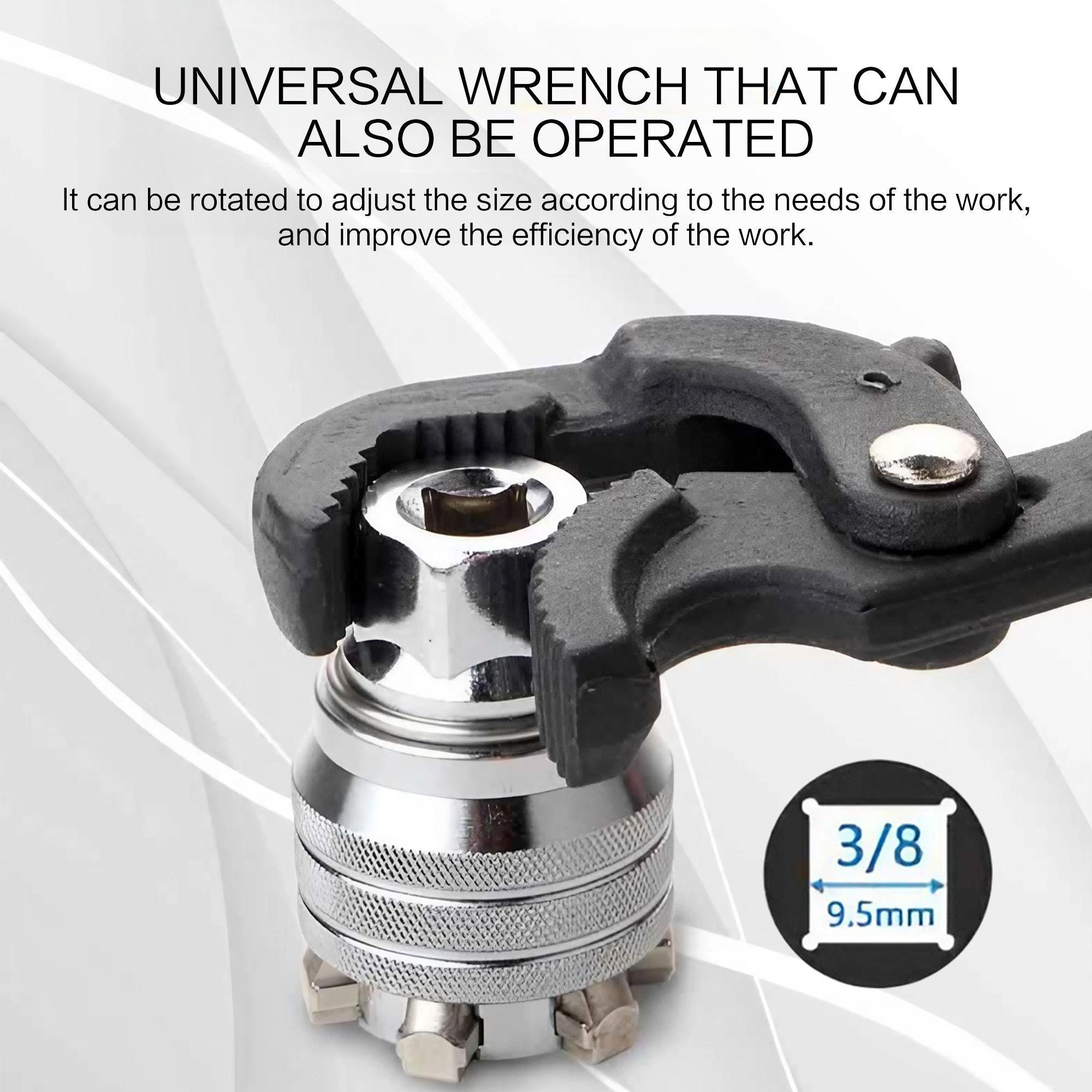 Adjustable Universal Socket Wrench, 3/8 Drive Multi-function Sleeve Wrench, Professional Sockets Tools for Drive Ratchet Torque Wrench and Power Drill, Pipe Flexible Wrench,tool kit set,tools,pressurewasher,drill,ratchet strap,tools gadgets,power tools