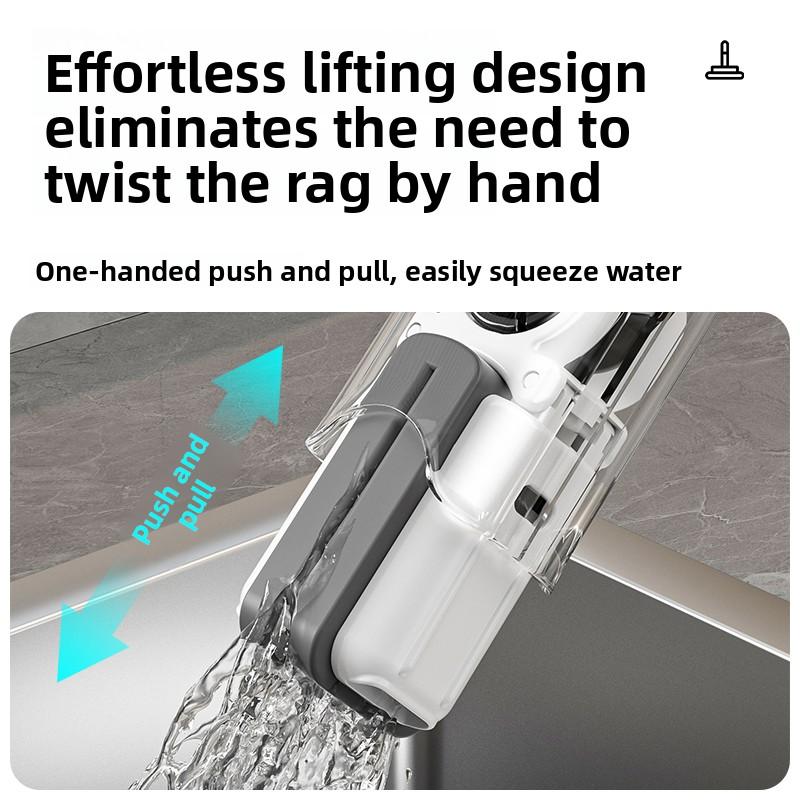 Mini Lazy Mop No-Wash Sponge Mop for Home & Kitchen Portable Cleaning Small Mop Hands-Free Design Strong Water Absorption Remove Stains and Stains One Drag and Clean One-Handed Grip Clean and Hands-Free