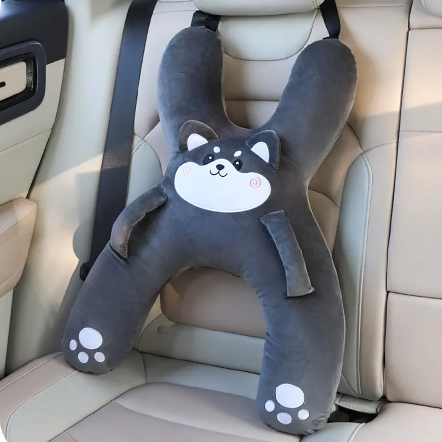 Cartoon Car Pillow, Car Sleep Cushion, Child Safety Belt, Anti-Neck Choke, Long Drive Comfort, Rear Seat Sleeping Essential, Cute