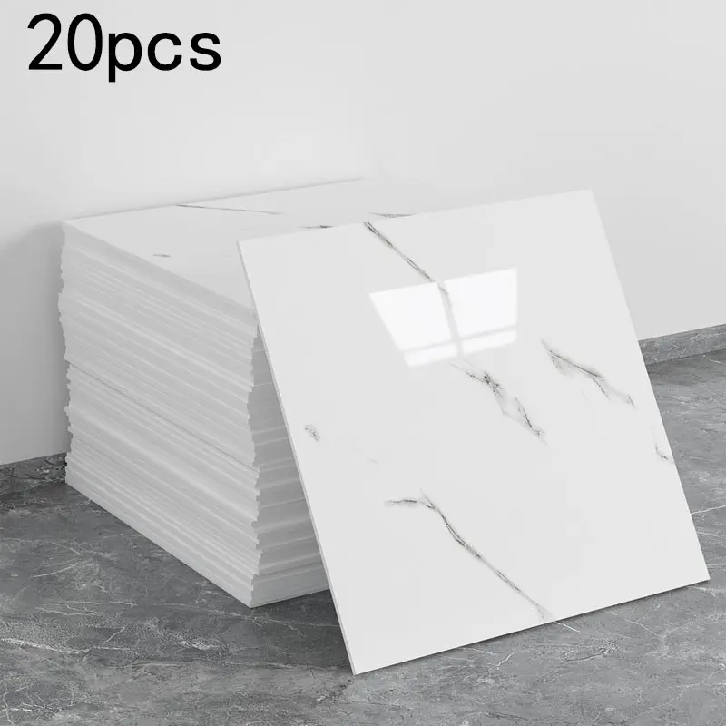 20 pieces of peelable and stick-on shower-proof marble tile wall stickers. Self-adhesive wall tiles, PVC wall panels for showers, Peel And Stick Panels For Walls. Suitable for family bathrooms, kitchens, living rooms and Interior Walls.