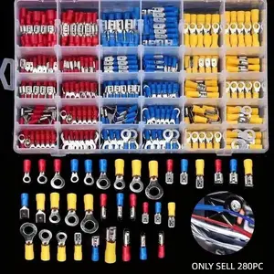 280PCS Wire Connectors Kit, Insulated Electrical Wire Terminals, U-Type Male/Female Wire Cable Crimp Terminals, Fork Spade Butt Ring Connector Assortment, Terminal Plug Wiring Connectors, Quick Connectors