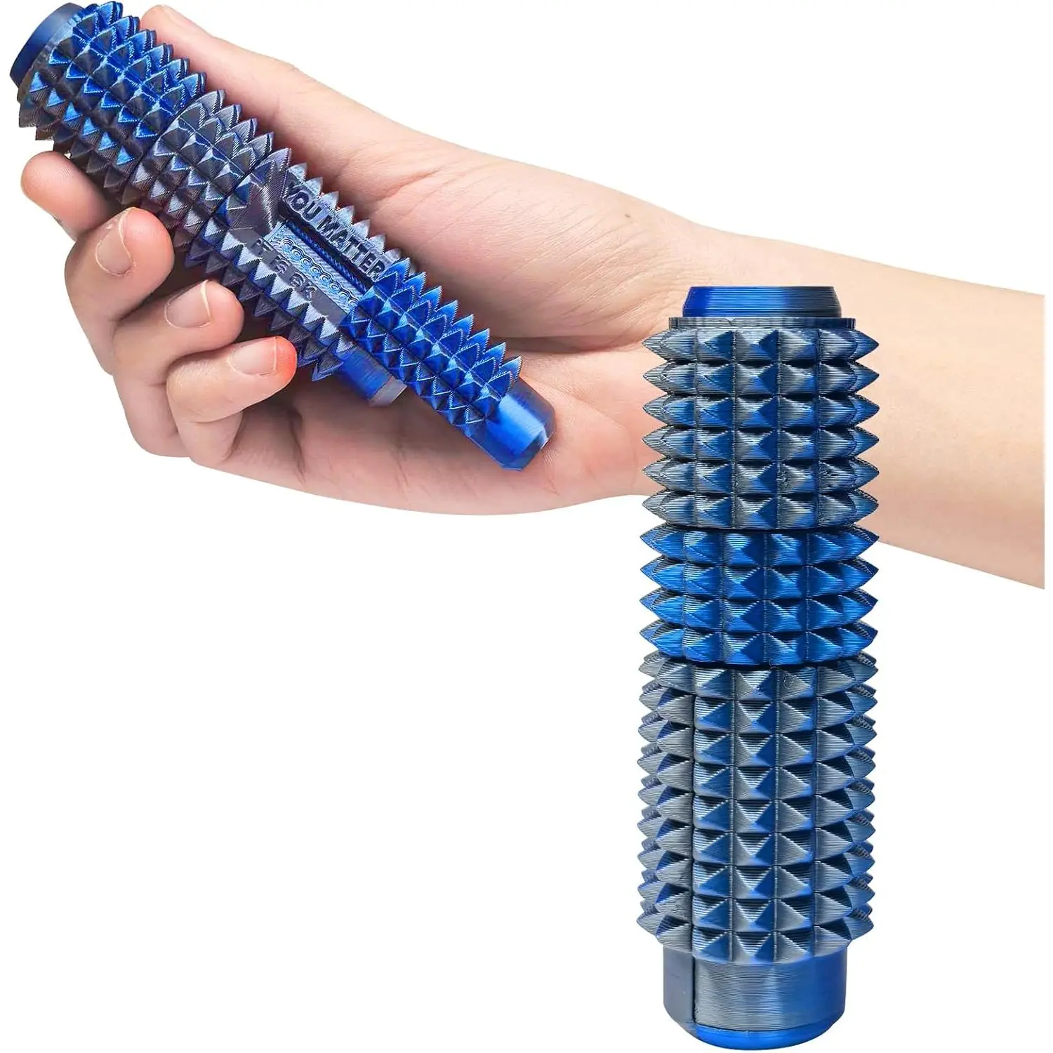 5-in-1 Pain Stim Fidget, Extra Sharp Spiky Sensory Fidget for Adults, Help Relieve Stress, Anxiety, Tension | Functional Pocket Fidget for Office & Study(Blue Silver)
