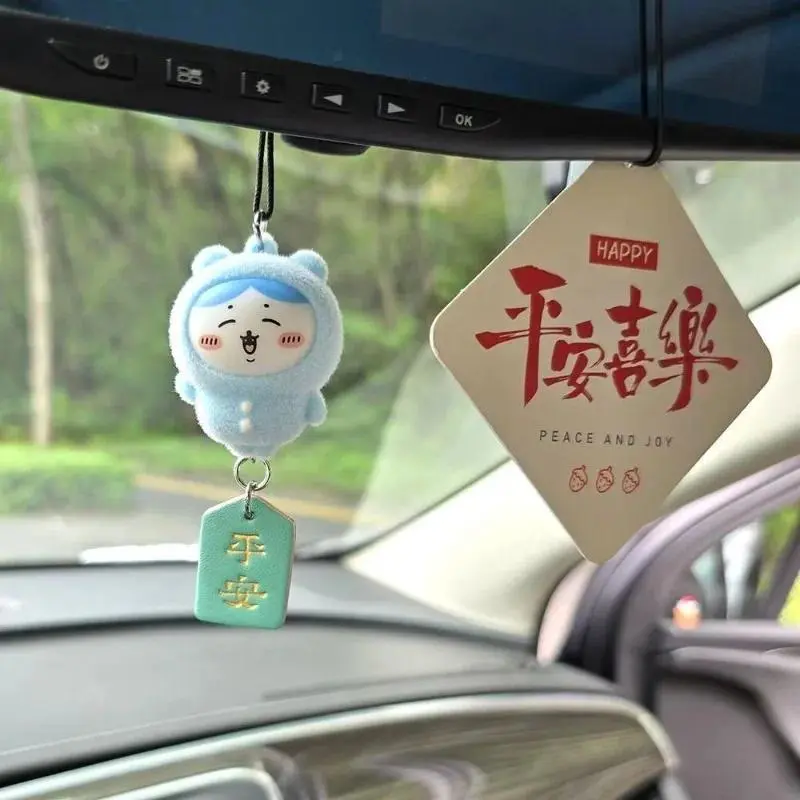 Cartoon Doll Pendant Chiikawa Flocking Doll Vehicle Mounted Pendant Hanging Cute Hanging Ornaments Peace and Joy Hachiware Usagi
