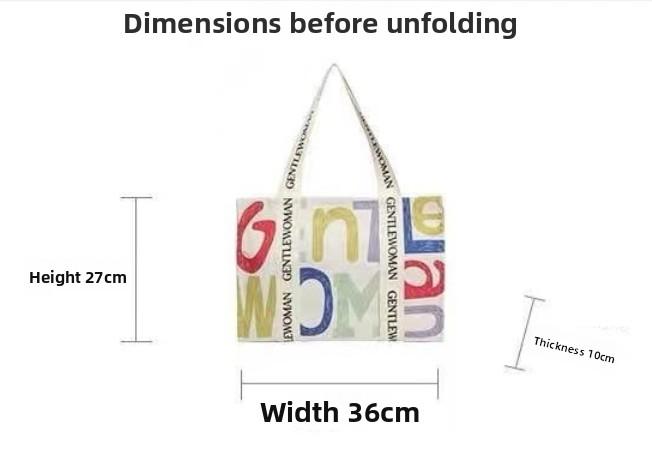 Summer single-shoulder canvas bag for women, large-capacity handbag for going out, versatile tote bag for students, class, and commuting