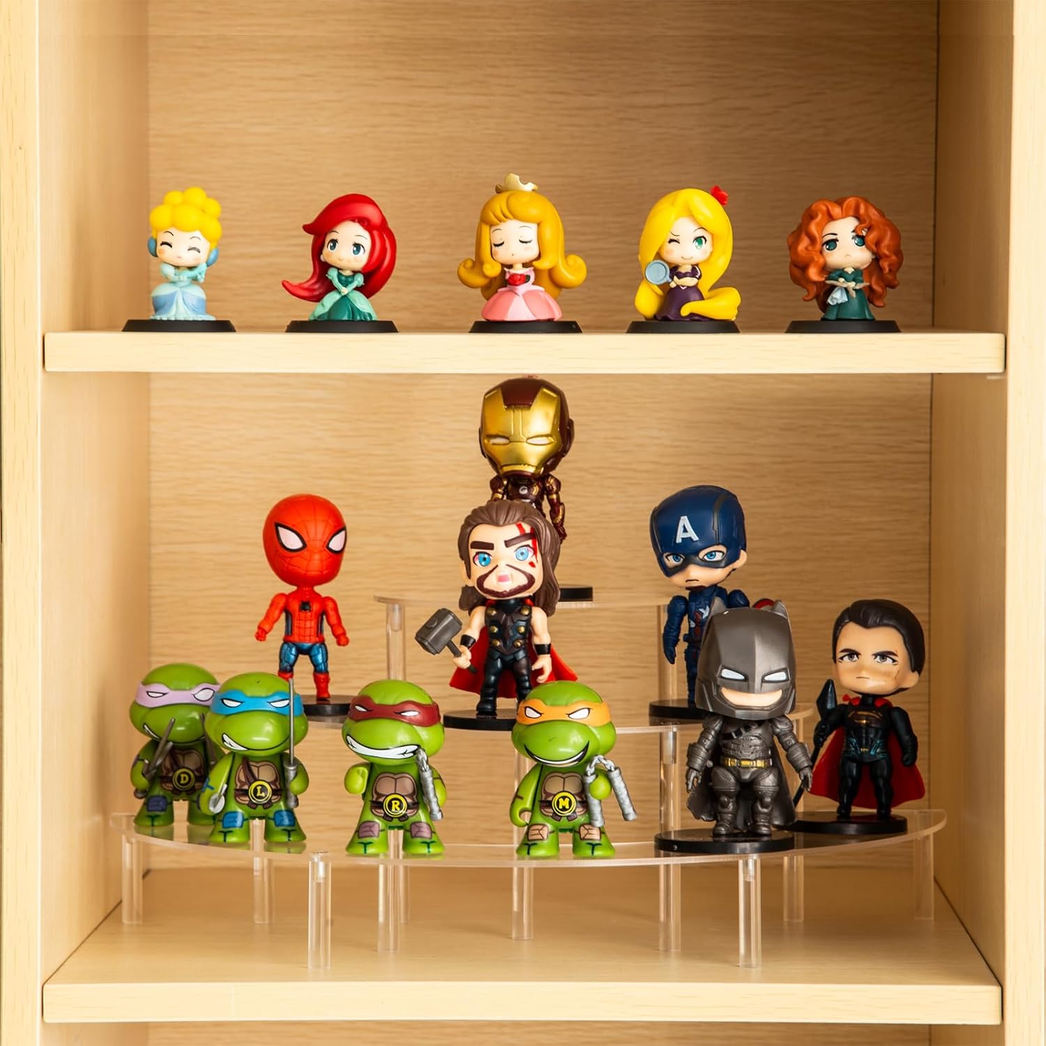 Acrylic Display Risers, 3 Tier Clear Cupcake Stand Risers, Perfume Stand Organizer, Half Moon Dessert Stand, Shelf Risers for Display Stands for Food, Amiibo Funko POP Figure Acrylic Display Risers, 3 Tier Clear Cupcake Stand Risers, Perfume Stand Organizer, Half Moon Dessert Stand, Shelf Risers for Display Stands for Food, Amiibo Funko POP Figure