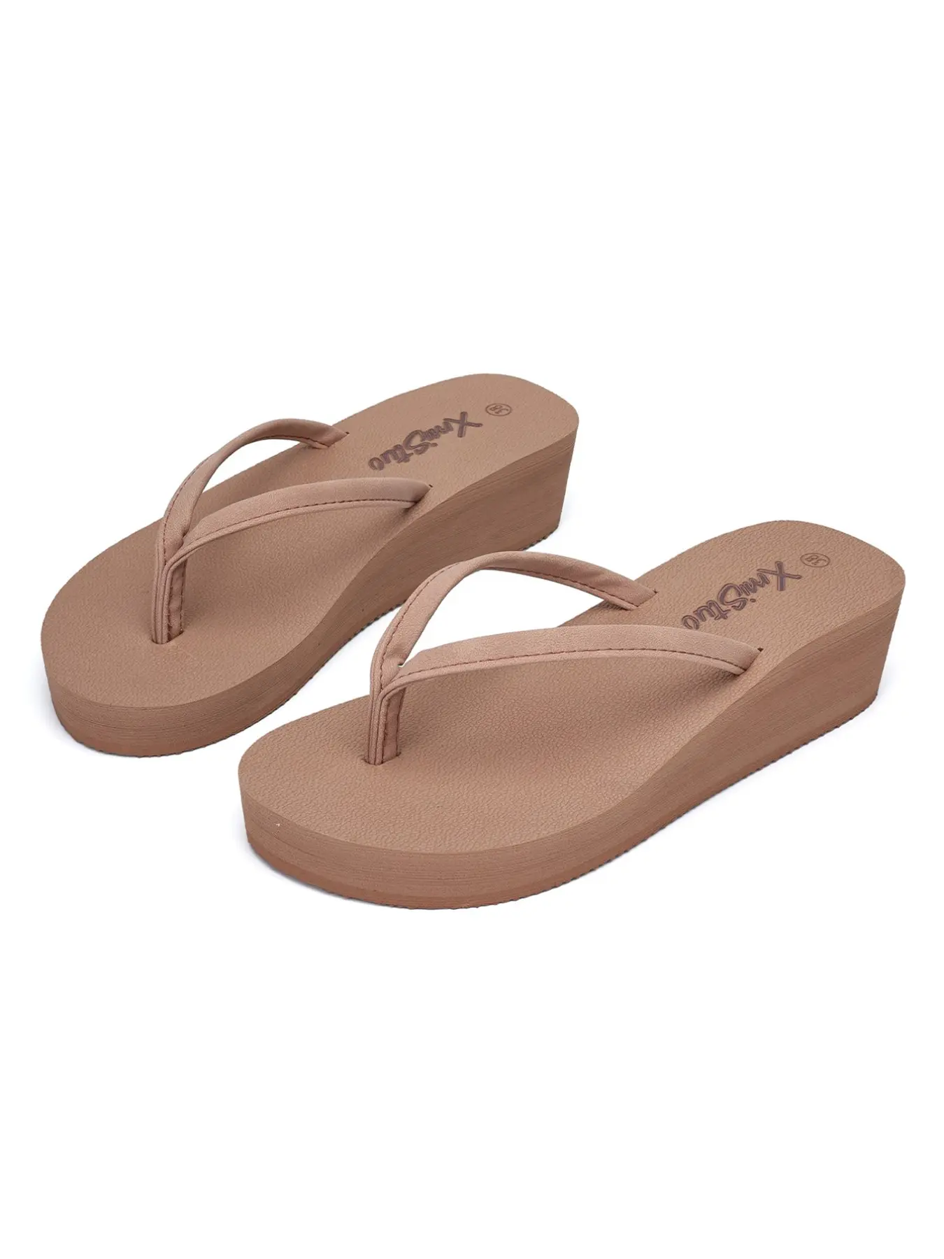 Women's Thick Sole Sandals, Summer Outdoor Slip-On Flip Flops, Anti-Slip Beach Shoes, Comfortable Huarache Style Footwear