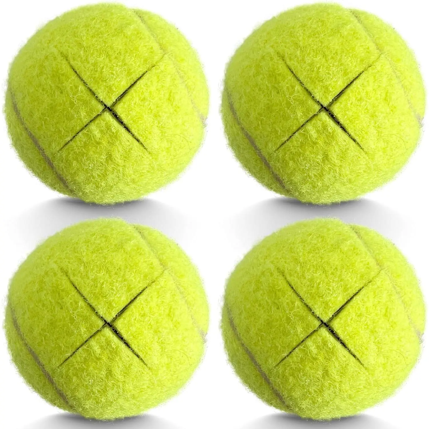Precut Tennis Balls for Walkers, 4 count Heavy Duty Long Lasting Glide Balls - Precut for Easy Installation,  Felt Pads for Walker  & Furniture, Floor Protectors