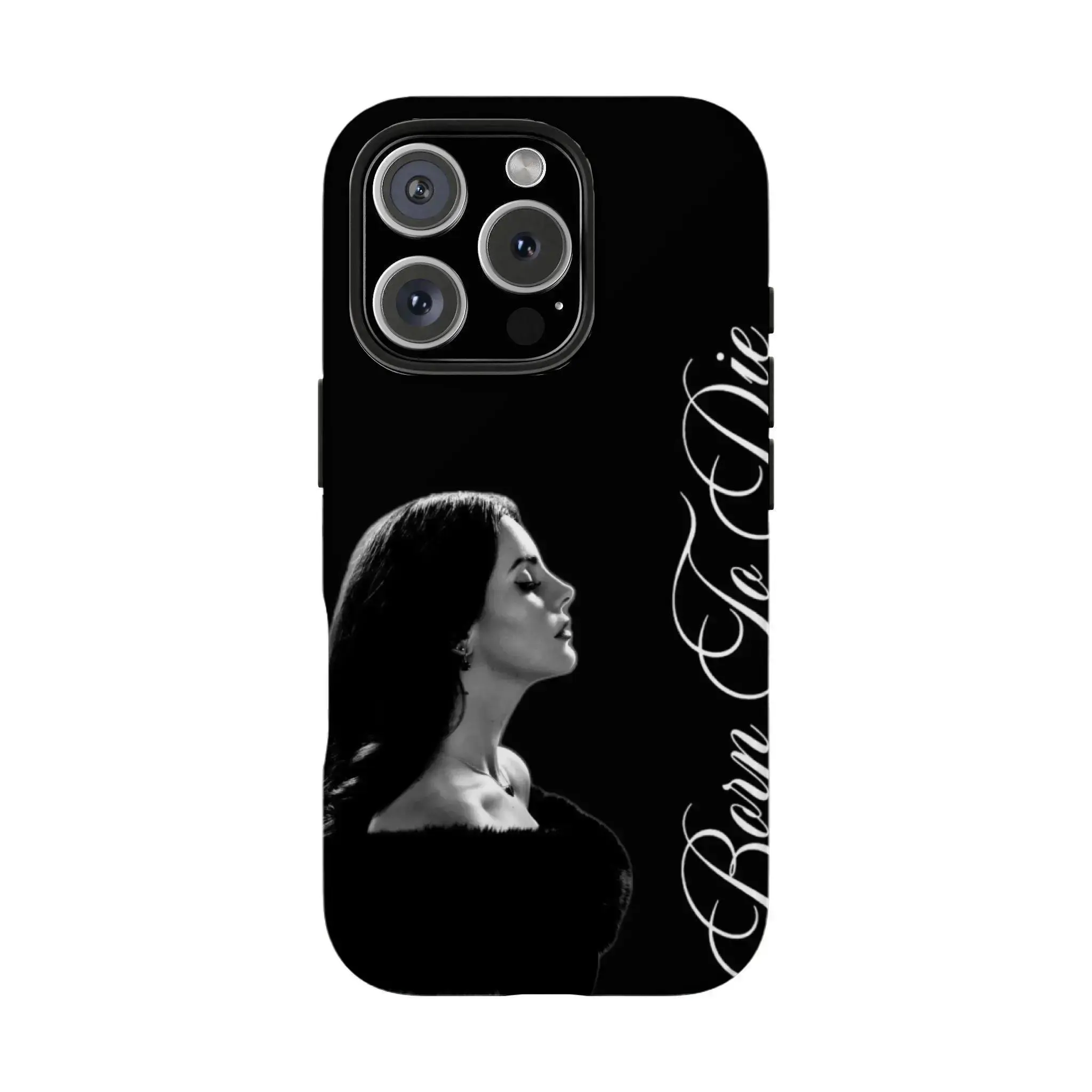 Dual-layer 2-in-1 protective phone case featuring the famous American indie-pop singer Lana; compatible with iPhone 12 through 17. Features a glossy, high-definition print, drop protection, and an anti-yellowing design.