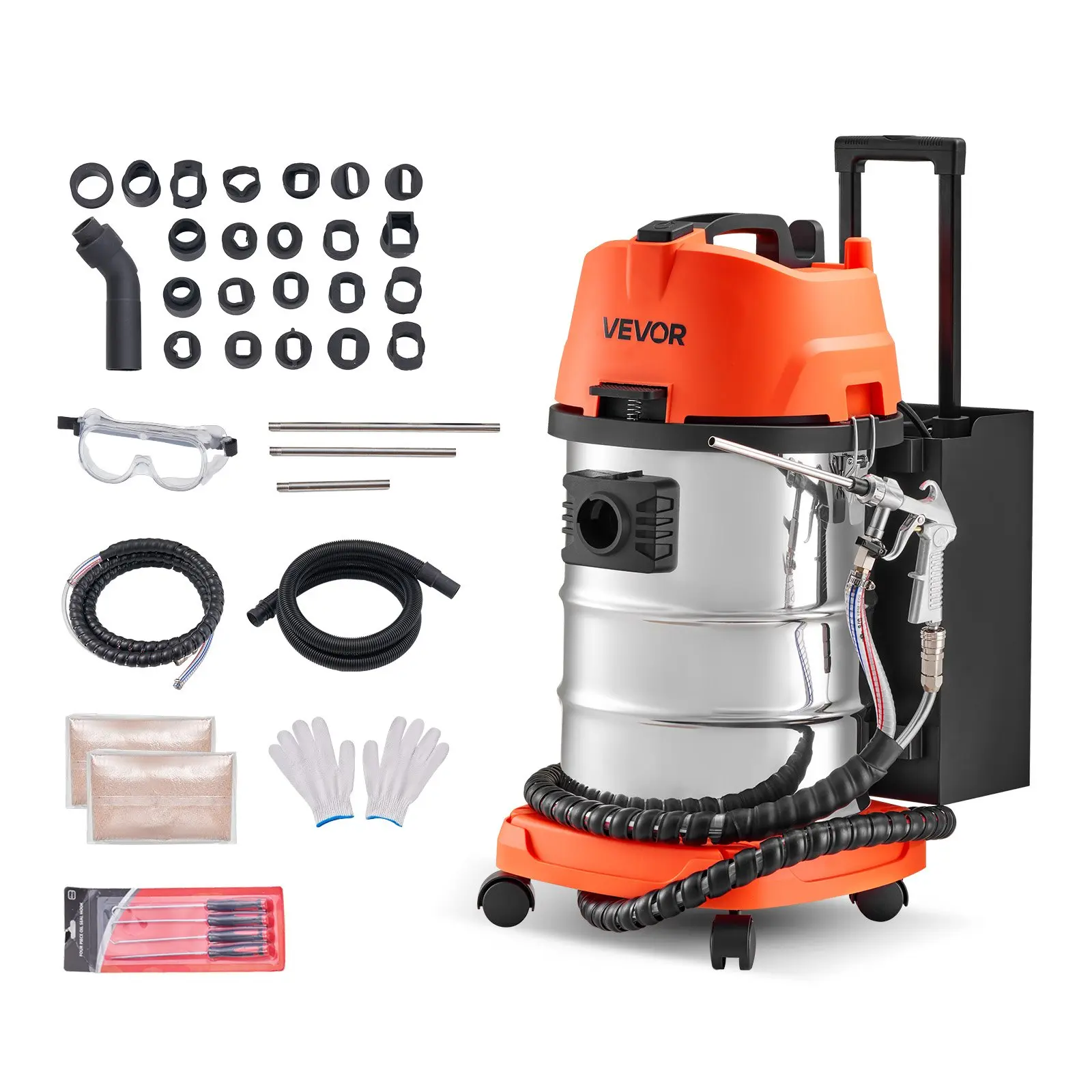 【Summerfinds】VEVOR 1200W Walnut Blaster Engine Cleaner Kit for Car Owners, DIY Car Care & Engine Intake Valve Carbon Cleaning, with Built-in Vacuum, Extension Nozzle Gun, 5.5lbs Walnut Shells, 30L Intake Parts Vacuum Accessory Kit [DealsForYouDays], Vacuu