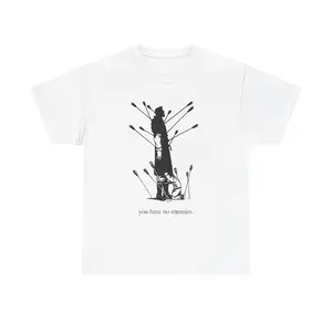 Vintage T Shirts Vinland No Enemies Graphic Tee Viking Norse T Shirt for Men