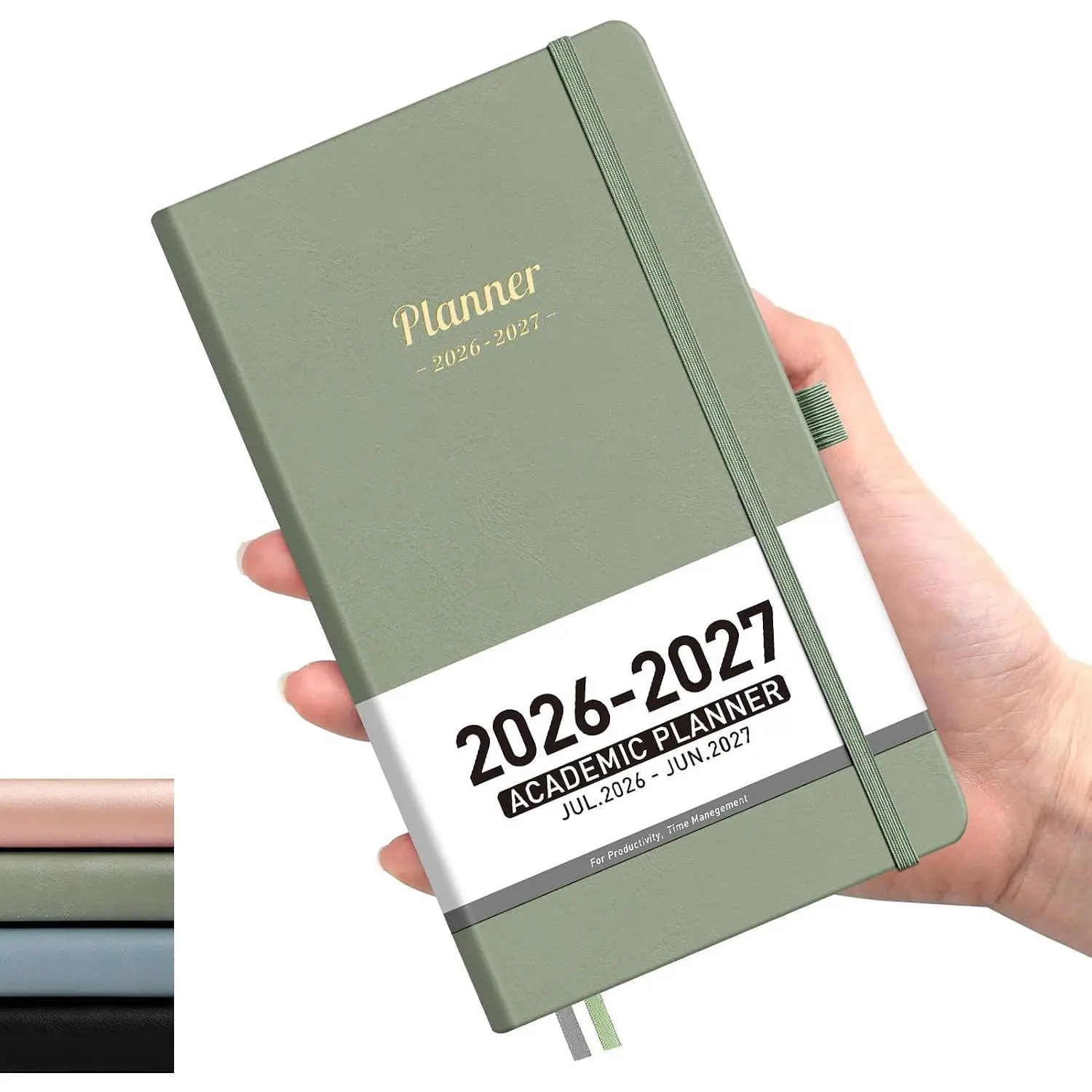 Pocket Calendar 2026-2027, July 2026 - June 2027, Academic Planner, Weekly and Monthly, Small Size for Purse, Hardcover, 12-Month Tabs, for Women, School, 3.9"X 6.7" (Sage Green)